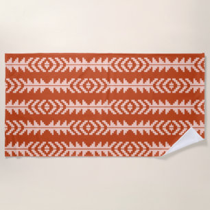 Serviette De Plage Sable et argile conception géométrique de bois