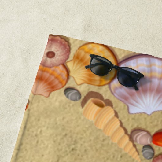 Serviette De Plage Sable et coquilles (En situation)