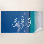 Serviette De Plage Sable Soleil Mer Tropical Plage Turquoise Eau (Devant)