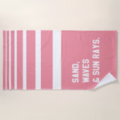 Serviette De Plage Sable, Vagues Et Rayons Solaires (Devant)