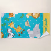 Serviette De Plage Safari Animaux mignons et mignons (Devant)