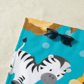 Serviette De Plage Safari Animaux mignons et mignons (En situation)