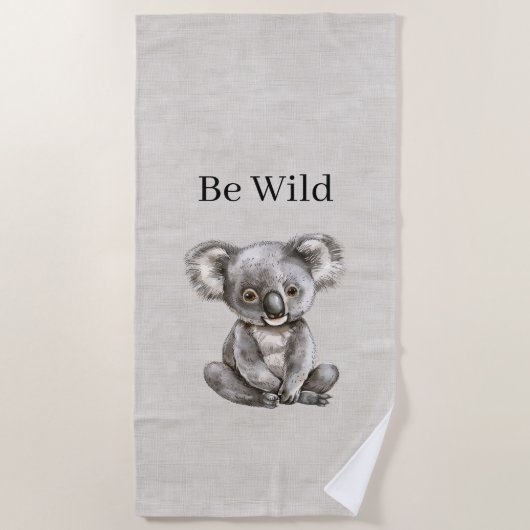 Serviette De Plage Safari de koala Faux lin (Devant)
