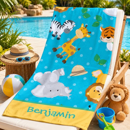 Serviette De Plage Safari Splash Enfants