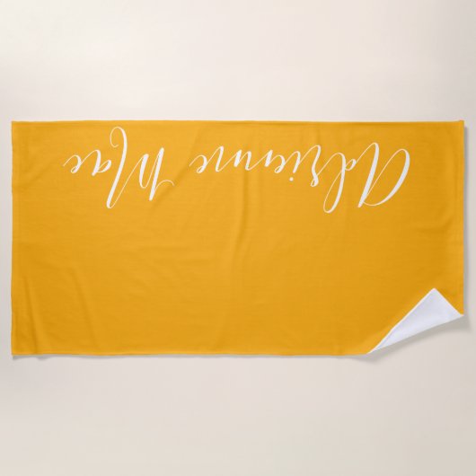 Serviette De Plage Saffron Jaune Simplement Personnalisé (Devant)