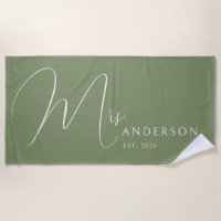 Sage Green Newlywed Personnalized Honeymoon