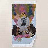 Serviette De Plage Saint Bernard Hippie (Devant)