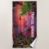 Serviette De Plage Saison de Vacances d'Été Tropical (Devant)
