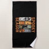 Serviette De Plage Saison éffrayante - Fantôme mignon, Chat noir, Cit (Devant)