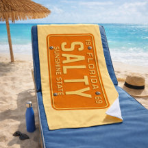 Salty 1969 - Retro Florida License Plate - Yellow