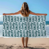 Serviette De Plage Salty Life Coastal Lover - Teal Blue Graphic Print