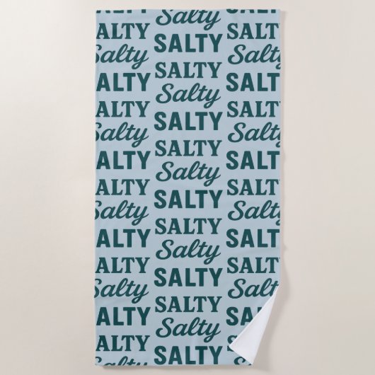 Serviette De Plage Salty Life Coastal Lover - Teal Blue Graphic Print (Devant)