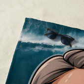 Serviette De Plage Salty Lil' Beach Personnalisé Chibi Bleu Océan (En situation)