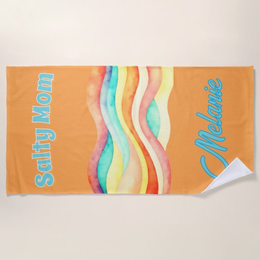 Serviette De Plage Salty Mom Coastal Summer Vibes (Devant)