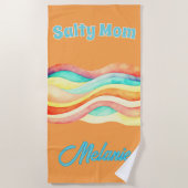 Serviette De Plage Salty Mom Coastal Summer Vibes (Devant)