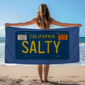 Serviette De Plage Salty Retro 69 California License Plate | Surfer