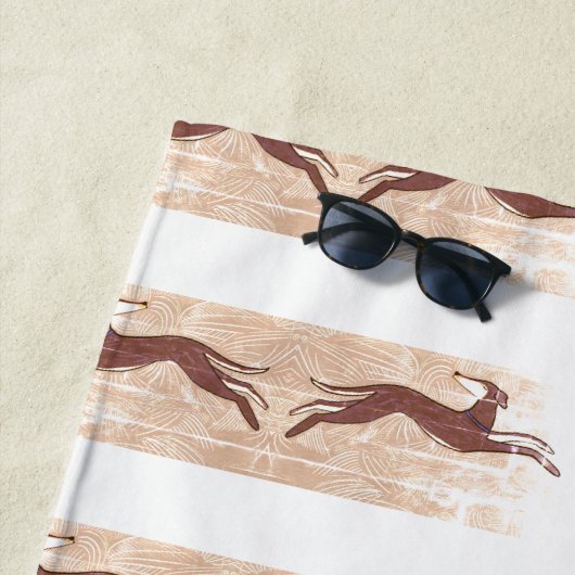 Serviette De Plage Saluki Greyhound (En situation)