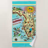 Serviette De Plage Salutations de Floride (Devant)