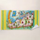 Serviette De Plage Salutations de la carte du Delaware (Devant)