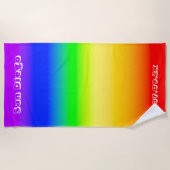 Serviette De Plage San Diego Pride LGBT Rainbow Flag Ombre Stripes (Devant)