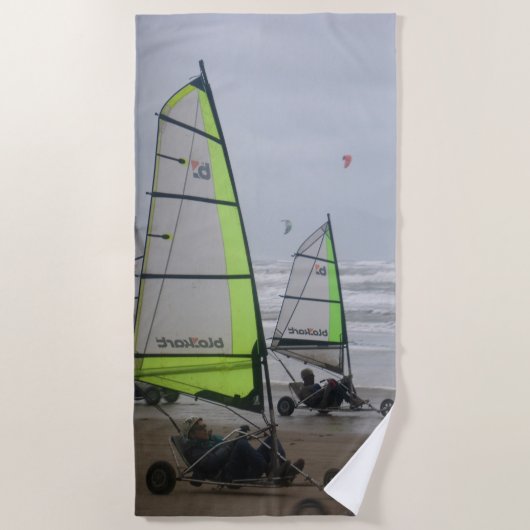 Serviette De Plage Sand Yachting deux marins Beach Towel (Devant)