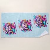 Serviette De Plage Sandy Toes Turquoise (Devant)