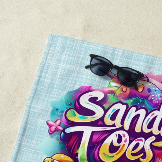 Serviette De Plage Sandy Toes Turquoise (En situation)