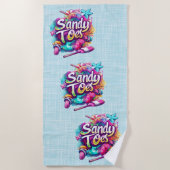Serviette De Plage Sandy Toes Turquoise (Devant)
