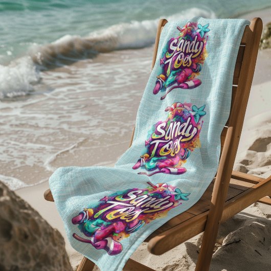 Serviette De Plage Sandy Toes Turquoise