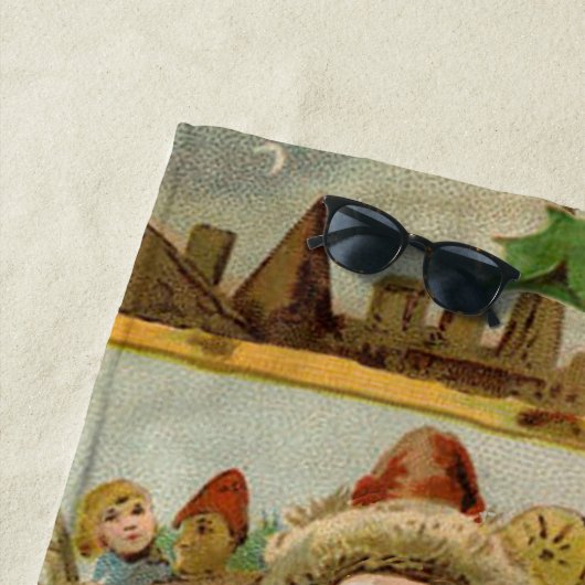 Serviette De Plage Santa Claus Noël Antiquité Belle Art (En situation)