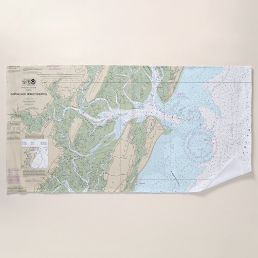 Serviette De Plage Sapelo et Doboy Sounds Nautical Chart 11510 (Devant)