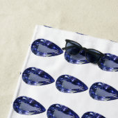 Serviette De Plage Sapphire bleu en forme de poire (En situation)