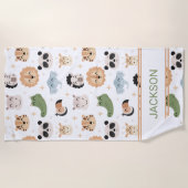 Serviette De Plage Sarafi Jungle animal Plage serviette (Devant)