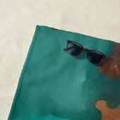 Serviette De Plage Sarcelle et bronze (En situation)