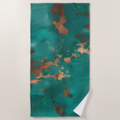 Serviette De Plage Sarcelle et bronze (Devant)