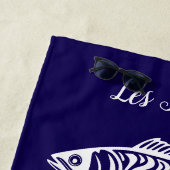 Serviette De Plage Sardines-Bleu Hawaïen (En situation)