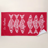 Serviette De Plage Sardines-Cherry Red Hawaiian (Devant)