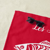 Serviette De Plage Sardines-Cherry Red Hawaiian (En situation)