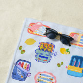 Serviette De Plage Sardines et citrons (En situation)