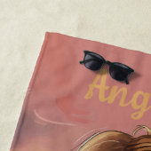 Serviette De Plage Sassy Summer Lady Nom personnalisé (En situation)