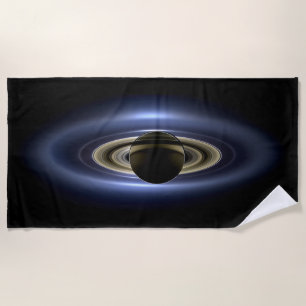 Serviette De Plage Saturne Éclipse le Soleil de Cassini Orbiter
