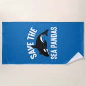 Serviette De Plage Sauvez Les Pandas De Mer (Devant)