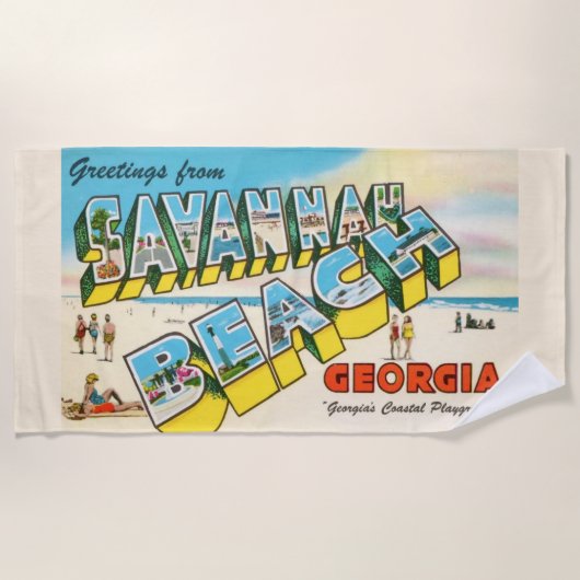 Serviette De Plage Savannah Beach Georgia Beach Towel (Devant)