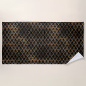Serviette De Plage Scales Dragon Parties scintillant Noir & Or Chimme (Devant)