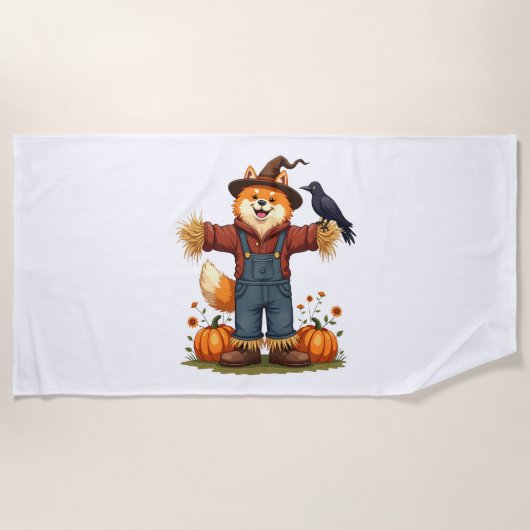 Serviette De Plage Scarecrow Samoyé Dog (Devant)