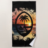 Serviette De Plage Sceau Guam Sunset (Devant)