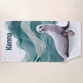 Serviette De Plage Sceau modifiable (Devant)