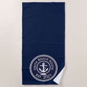 Serviette De Plage Sceau nautique Ancre
