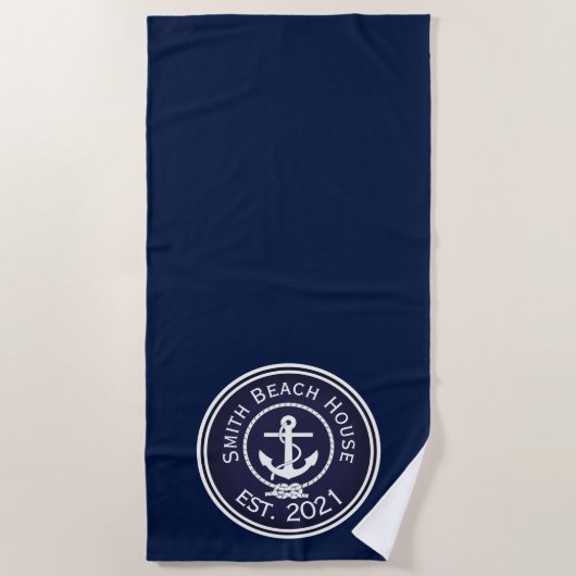 Serviette De Plage Sceau nautique Ancre (Devant)