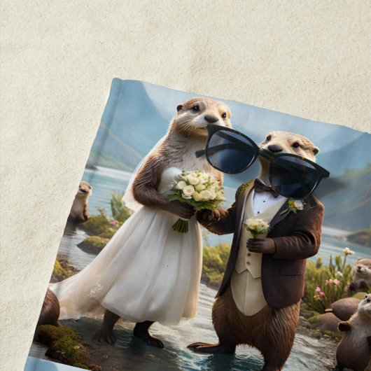 Serviette De Plage **"Scellé avec un baiser : Otterly in Love"** (En situation)